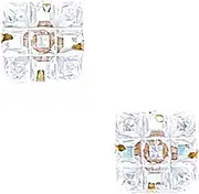 [JewelryWeb] 14k Yellow Gold 9x9mm 9 Segment Square CZ Simulated Diamond Light Prong Set Earrings Stud Earring for Women