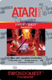 Replacement Game Cartridge Label - SwordQuest: FireWorld for Atari 2600