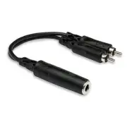 Hosa YPR-131 Y Cable 1/4" TSF to Dual RCA