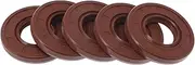 X AUTOHAUX Universal Oil Seal TC Double Lip W Steel Spring Seal Ring Rotary Shaft Seal 17x35x5mm High Pressure FKM Rubber Brown 5 Pcs