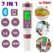 7 in 1 Digital Water Quality Tester Kits Bluethooth App PH EC TDS ORP Aquarium
