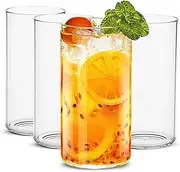 LUXU Drinking Glasses 19 oz, Thin Highball Glasses Set of 4,Clear Tall Glass Cups for Water, Juice, Beer, Drinks, and Cocktails and Mixed Drinks
