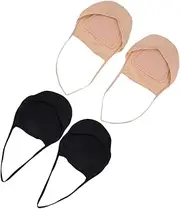 [DRESSOOS] Shoe Liners for Women Invisible Half Socks Toe Topper Breathable High Heel Socks 2 Pairs Pack