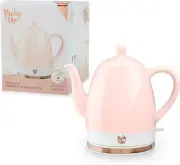 Noelle 1.5 L Pink Electric Ceramic Kettle with Gooseneck, Cute Water Boiler for