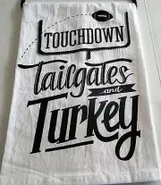 FOOTBALL Flour Sack/Tea Towel 18" x 28" TOUCHDOWN,TAILGATES and TURKEY