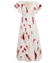 [Giambattista Valli] Giambattista Valli Floral cotton midi dress AU 8 white