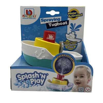 Toysmith 6" Splash N Play Spraying Tugboat Toy Bath Water Pool Boat 12-36 months