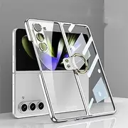 [YBROY] Case for Samsung Galaxy Z Fold5 5G, with Metal Ring, Ultra Thin, Anti-Fall, Anti-Scratch, Cover for Samsung Galaxy Z Fold5 5G.(Silver)