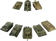 8Pcs 4D Modern Tank Model Miniature Tank Model Simulation 4D Tank Puzzle Toys 1/72 Tank Toy Model 1/72 Tank Model for boy Kid Birthday Gift