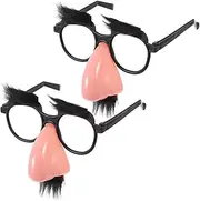 [FOYTOKI] 2pcs Beard Glasses April Fools Day Glasses Halloween Sunglasses for Adults Halloween Glasses for Adults Halloween Party Accessory Halloween Party Eye Glasses Plastic Black