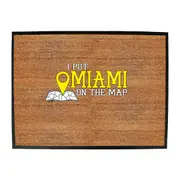 Put On The Map Miami - Funny Novelty Doormat Man Cave Floor mat