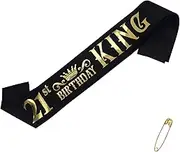 21st Birthday Sash, Happy Birthday Sash Funny Birthday Sash 21st Birthday Decorations 21st Birthday Ideas Satin Sash Party Supplies Gifts for 21st Birthday Decorations (Men)