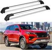 TINIANHHCT Cross Bars Lockable Fits for Toyota Fortuner 2015-2025 with Flush Side Rails Roof Rack Cargo Luggage Carrier, Black+Silver