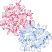 Abaodam 100Pcs Mini Acrylic Pacifiers for Boy Shower Decorations Fun Party Favors Reusable Decorative for Games and Celebrations