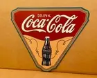 NEW Coke Triangle tin metal sign