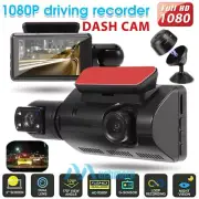 Car Dual Lens Dash Cam Video Recorder G-Sensor HD 1080P Front Rear Inside Camera