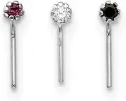 [JewelryWeb] White Gold 1.5mm Set Of 3 Nose Studs
