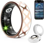 HNCY Smart Ring, Smart Rings for Men Women, Fitness Ring Tracker, Smart Ring for Sleeping, Heart Rate, SpO2, IP68 Waterproof, Intelligent Ring for Android iOS (8#)