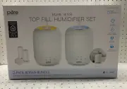 Pure Hume Sense Top Fill Humidifier 2 Pack Bonus Bundle 3 L Tank 2 Filters