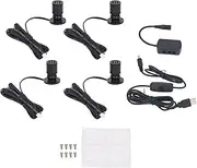 4 Pack Mini Spot Light, 360° Rotatable Dimmable LED Spotlight with Dimmer, USB 5V Accent Lights Picture Light for Plants, Jewelry Showcase, Painting Picture, Model Display (Warm
