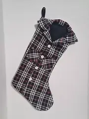 Gerson International Black Plaid Christmas Lumberjack Shirt Stocking 20"