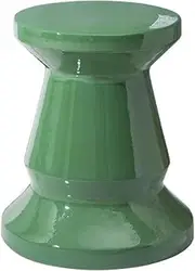 PA-DABAOO Ceramic Decorative Stool, Outdoor Glazed Garden Stool, Modern Simple Shoe Changing Stool, Ceramic Indoor Side Table, Suitable for Living Room, Bedroom, Bathroom, Courtyard,Green
