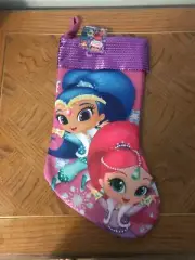 NEW NOVELTY PURPLE TRIM CHARACTER NICKELODEON SHIMMER & SHINE CHRISTMAS STOCKING