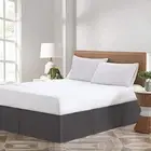 Vivacious Bedding Premium 800TC Split Corner Bed Skirt Grey King Size 17" Drop