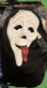 Ghost Face Mask. Scary Movie Spoof Black Hood Attached. Just The Hooded Mask.