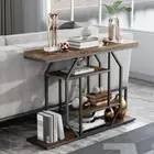 120cm Long Industrial Sofa Table Entryway Table Geometric Base Console Table NEW