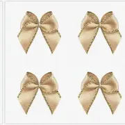 GoldenEdge Mini Ribbon Bows - 50pcs, 25x26mm, Perfect for DIY Sewing, Scrapbooki