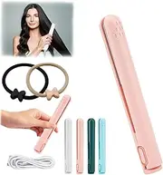 Optimistic Ceramic Mini Hair Curler, Portrayi Mini Dual-Purpose Curling Iron, 2 in 1 Mini Dual-Purpose Curling Iron, Travel Curling Iron USB Rechargeable Curling Wand (1PC-C)