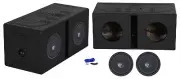 2) Rockville K5 W8K5S2 8" 800 Watt 2 Ohm Car Subwoofers+Vented Sub Box Enclosure