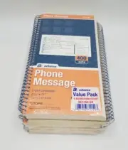 5 Pack Adams Phone Message 2-part Carbonless 400 ct Books SC1154-5D New & Sealed