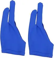 Healeved Drawing Glove for Artists 2pcs Two Finger Curved Gloves Blue Anti-skid Suitable for Digital Art