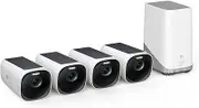 eufy security eufyCam 3, Security Camera Outdoor Wireless, 4K Camera with Integrated Solar Panel, Face Recognition AI,local storage, Spotlight (4-Cam Kit)