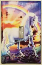 'New!' LARGER SIZE! Unicorn and Rainbow - Light Switch Cover