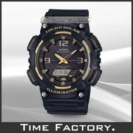【【時間工廠】CASIO 大錶徑 黑x金 GA造型雙顯錶 AQ-S810W-1A3 (810 1)