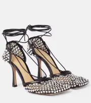 [Bottega Veneta] Bottega Veneta Sparkle Stretch embellished mesh pumps AU 6 black