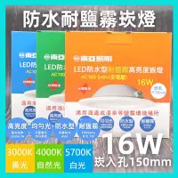 在飛比找Yahoo!奇摩拍賣優惠-東亞 LED 台灣製 防水崁燈 16W(15公分) 高亮度 