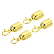 1.1" Stanchion Rope End Stopper, 4pcs Cord End Caps Barrier Rope End Cap, Golden