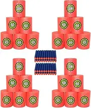 Viturio 24 Soft Foam Targets for Nerf N-Strike Guns and 40 Soft Bullet Darts (64 Pieces Total) Shooting Practice Toy Blasters
