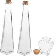 EXQUIMEUBLE 3Pcs Wishing Drift Bottles Set with Cork Stoppers Decorative Glass Storage Jars for Sand Ceremony Wedding Party Favors DIY Craft and Home Decoration