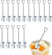 KINGSUPER 15 PCS Mini Shovel Spoons for Desserts 6 inch Stainless Steel Ice Cream Spoons Small spoons