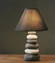 Modern Home Decor E27 LED Lighting Zen Style Lamp Desk Light Cobblestone Ceramic