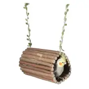 Branch Bucket Bird Nest Toy Parrot Swing Perch Wooden Bird Stand Parrot Toy2962