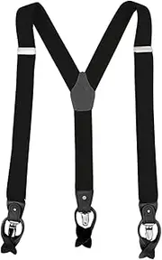 [MENDENG] Vintage Bronze 4 Swivel Hook Suspenders for Men Adjustable Braces Strap