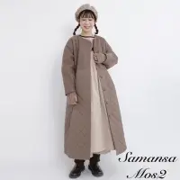 在飛比找Yahoo奇摩購物中心優惠-Samansa Mos2 異素材拼接ALINE絎縫長版大衣外