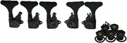 KAISH Black 2+3 Sealed Bass Tuners 2L3R Tuning Keys Pegs 5 String Bass Guitar Machine Heads