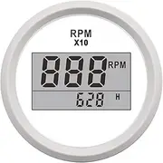 ALAGPNPMZH RPM Boat Tachometer 6000 8000 Car Marine Tacho Meter Gauge with Hourmeter for Diesel Gasoline Engine 12V/24V Speedometer(GSSA)